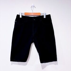 VANS‎ Men's Black Denim Cutoff Shorts Raw Hem Stretch | Size 31